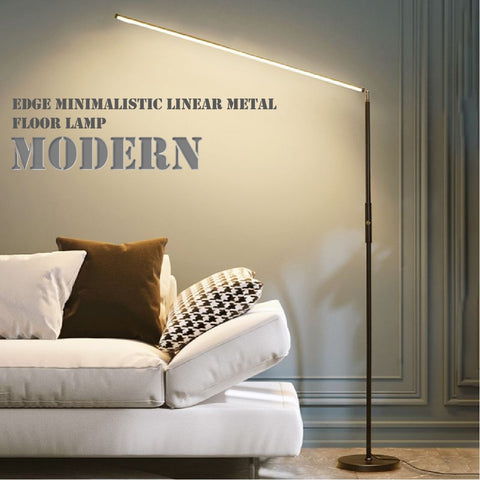 Modern Standing Tall Edge Minimalistic Linear Metal Floor Lamp