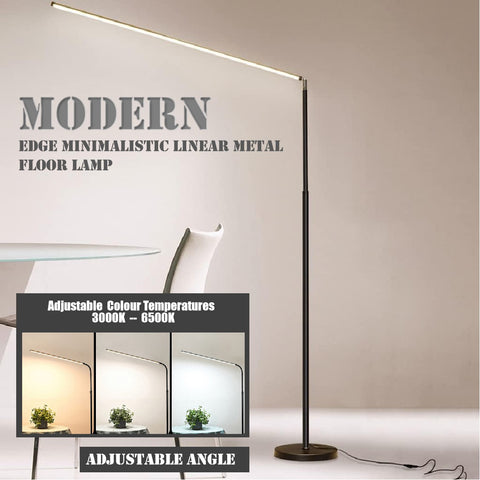 Modern Standing Tall Edge Minimalistic Linear Metal Floor Lamp