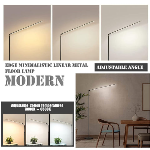 Modern Standing Tall Edge Minimalistic Linear Metal Floor Lamp