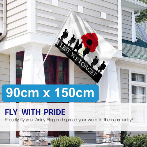 ANZAC Day Flag Poppy Flag Lest We Forget Flag 90cmx150cm
