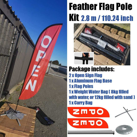 Footpath Sign Open Feather Flag Kits Signage Stand