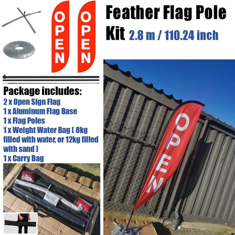 Footpath Sign Open Feather Flag Kits Signage Stand