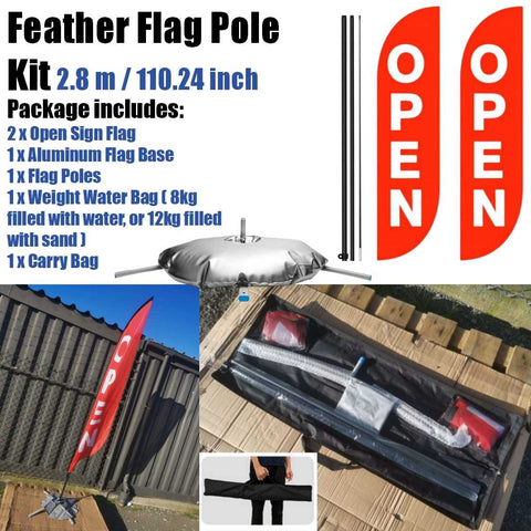 Footpath Sign Open Feather Flag Kits Signage Stand