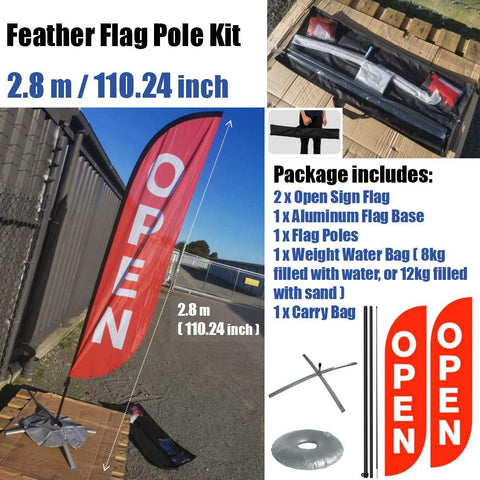 Footpath Sign Open Feather Flag Kits Signage Stand