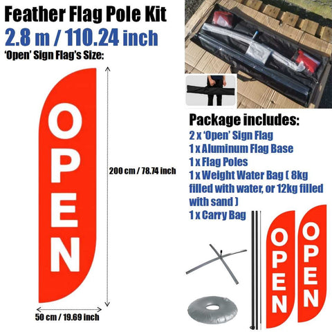 Footpath Sign Open Feather Flag Kits Signage Stand