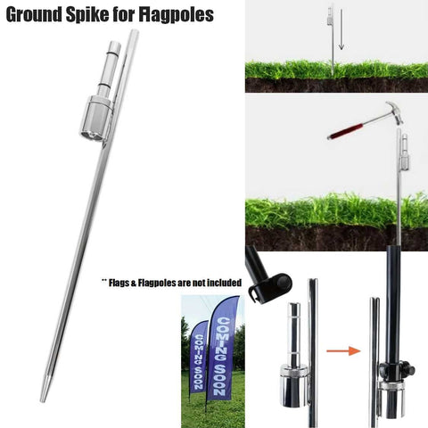 Heavy-Duty Ground Stake for Flag Poles Durable Outdoor Beach Flag Base