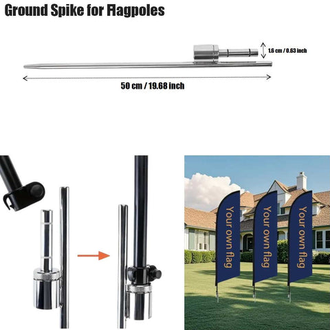 Heavy-Duty Ground Stake for Flag Poles Durable Outdoor Beach Flag Base
