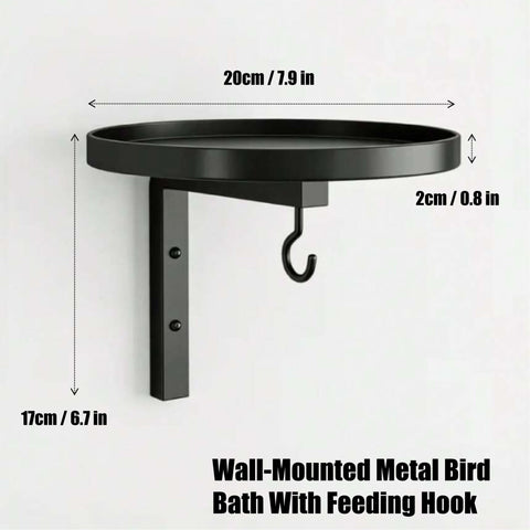 Metal Bird Bath Basin Bird Feeder Station Balcony Patio Garden Decor