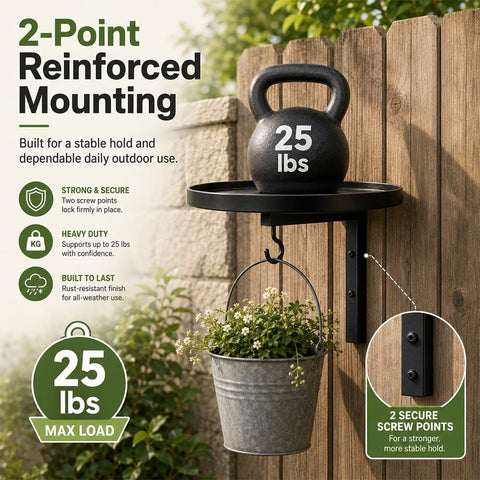 Metal Bird Bath Basin Bird Feeder Station Balcony Patio Garden Decor
