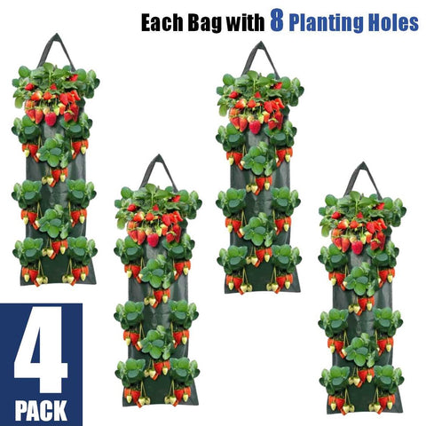 4Pcs Large Hanging Planter Flowers Basket 60cm Hanging Flower Pots Outdoor