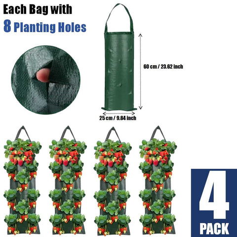 4Pcs Large Hanging Planter Flowers Basket 60cm Hanging Flower Pots Outdoor