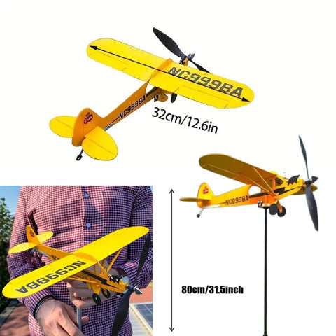 Large 3D Airplane Metal Weather Vane Wind Spinners Garden Stake Decorations