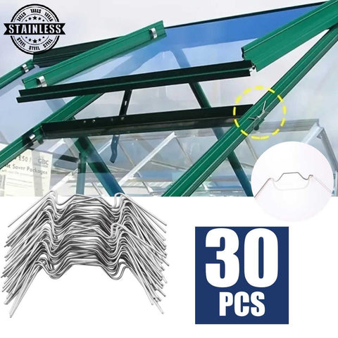 Greenhouse Glazing Wire Clips W Type Stainless Steel Clips 30Pcs