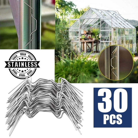 Greenhouse Glazing Wire Clips W Type Stainless Steel Clips 30Pcs