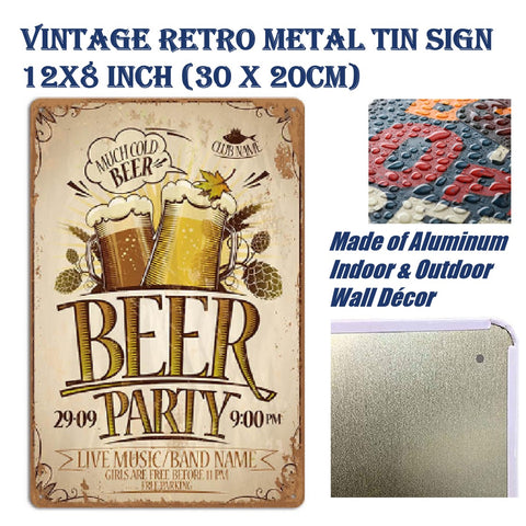 Vintage Metal Tin Sign Poster Home Wall Decor Man Cave Beer Bar Sign