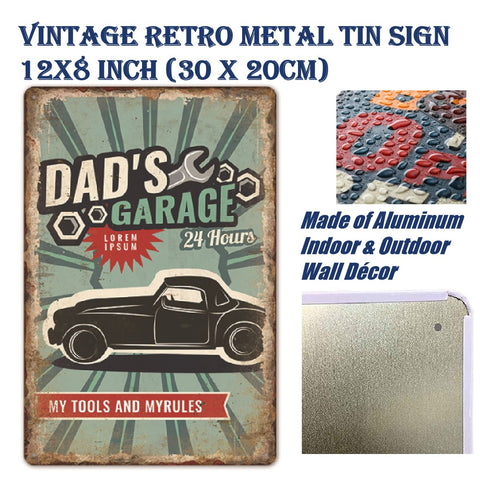 Vintage Metal Tin Sign Poster Home Wall Decor Dad's Garage Vintage Car 3959
