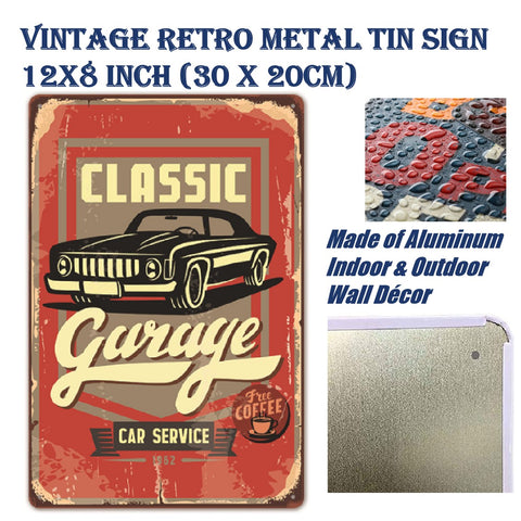 Vintage Metal Tin Sign Poster Home Garage Wall Decor Classic Vintage Car 3960