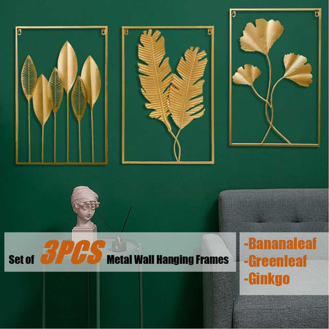 Home Decor Living Room Metal Art Wall Hanging Frames sculpture 3PCS