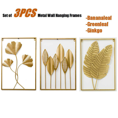 Home Decor Living Room Metal Art Wall Hanging Frames sculpture 3PCS