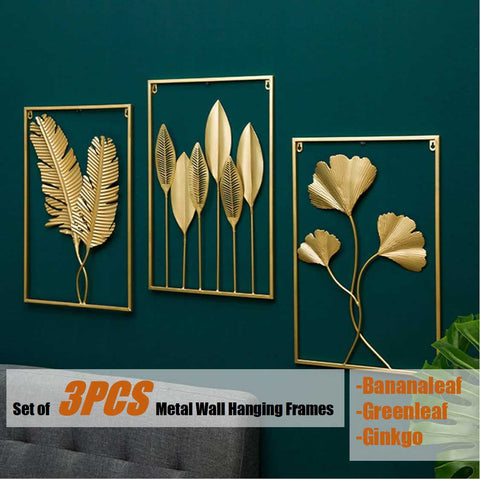 Home Decor Living Room Metal Art Wall Hanging Frames sculpture 3PCS