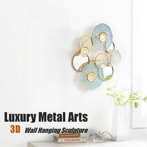 Home Decor Living Room Luxury Metal Arts 3D Wall Hanging Sculpture Mirror