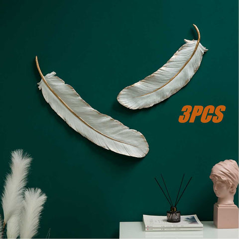 Creative Wall Hanging sculpture 3D Ivory Feather Ornament Statue