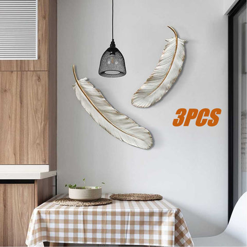 Creative Wall Hanging sculpture 3D Ivory Feather Ornament Statue