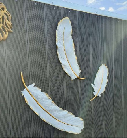 Creative Wall Hanging sculpture 3D Ivory Feather Ornament Statue