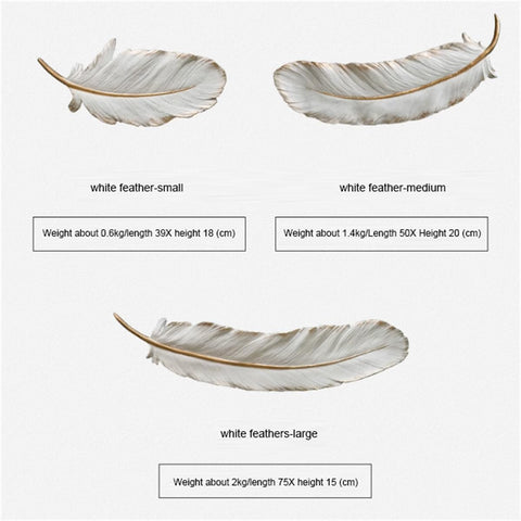 Creative Wall Hanging sculpture 3D Ivory Feather Ornament Statue