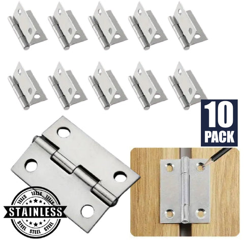 10Pcs Stainless Steel Door and Window Hinge 1.3 inch Square Corner