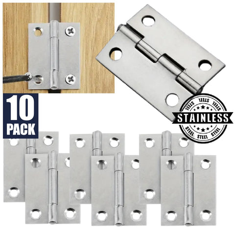 10Pcs Stainless Steel Door and Window Hinge 1.3 inch Square Corner
