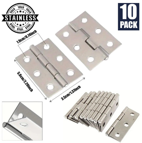 10Pcs Stainless Steel Door and Window Hinge 2.2Inch 5.6 cm x 3.5 cm