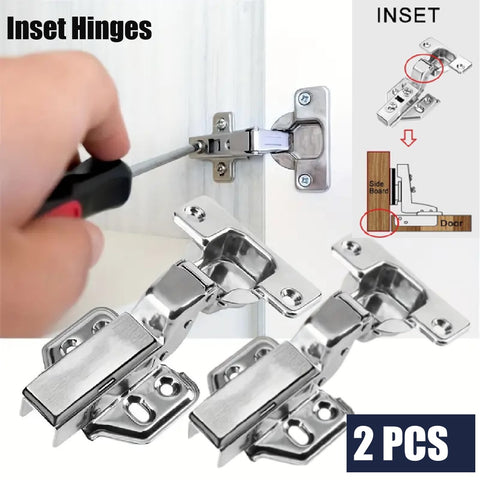 2Packs Cabinet Hinges Stainless Steel Soft Close Inset Hinges Self Closing