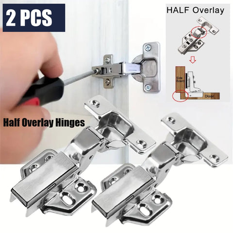 2Packs Cabinet Hinges Stainless Steel Soft Close Half OverlayHinges Self Closing