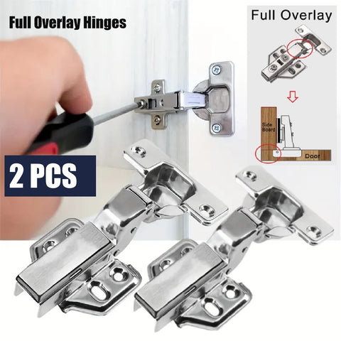2Packs Cabinet Hinges Stainless Steel Soft Close Full Overlay Hinges