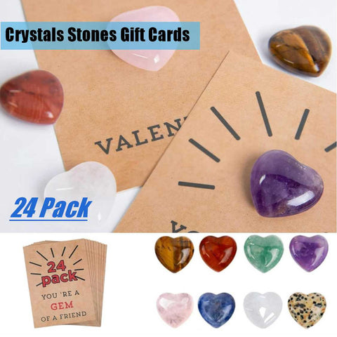 School Kids Boys Girls Toddlers Gift Cards with Heart-Shape Crystals 24 Pack
