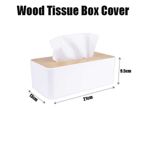 Wood Tissue Box Cover Paper Towel Holder Organiser