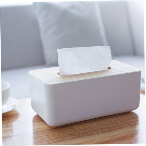 Wood Tissue Box Cover Paper Towel Holder Organiser