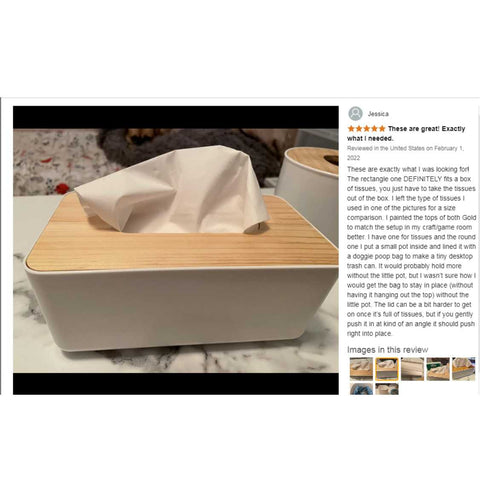 Wood Tissue Box Cover Paper Towel Holder Organiser