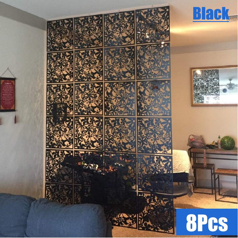 8Pcs Black Set Hanging Room Divider String Door Curtain Panel Screens Partition