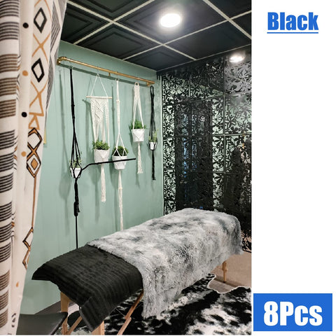 8Pcs Black Set Hanging Room Divider String Door Curtain Panel Screens Partition