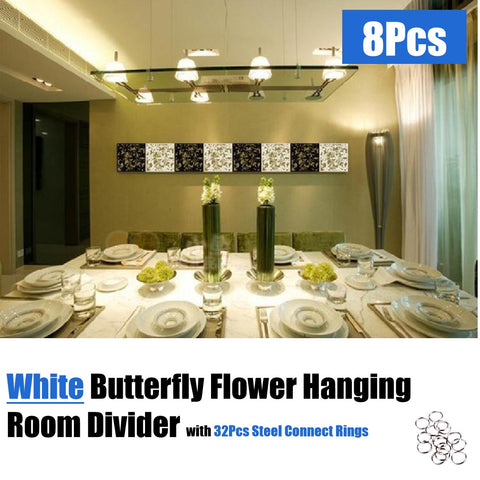 8Pcs White Set Hanging Room Divider String Door Curtain Panel Screens Partition