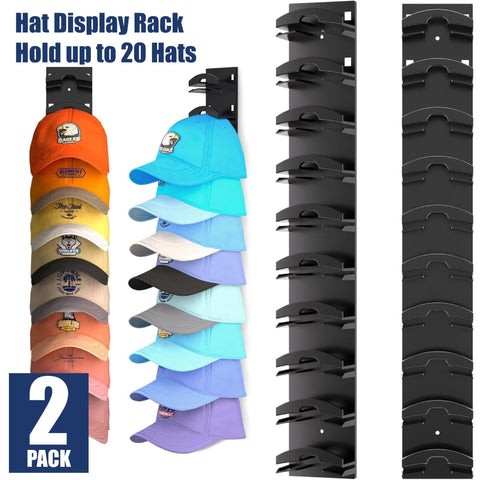 2Pack Hat Organizer Baseball Cap Organizer Wall Mounted Hat Rack