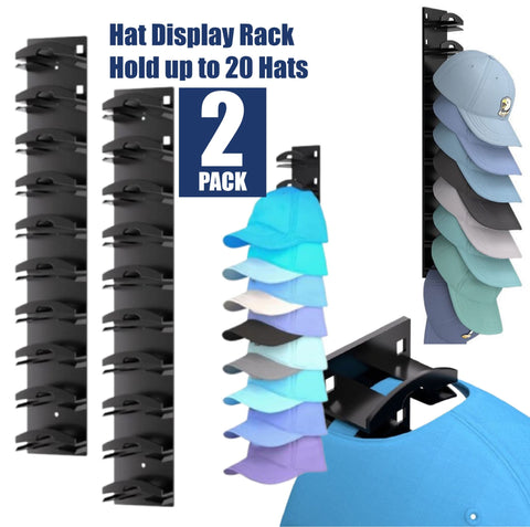2Pack Hat Organizer Baseball Cap Organizer Wall Mounted Hat Rack