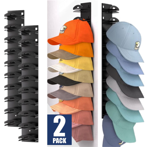2Pack Hat Organizer Baseball Cap Organizer Wall Mounted Hat Rack