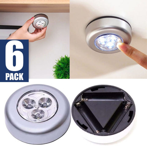 6-Pack Led Night Light Cordless Under Cabinet Kitchen Switch Lights