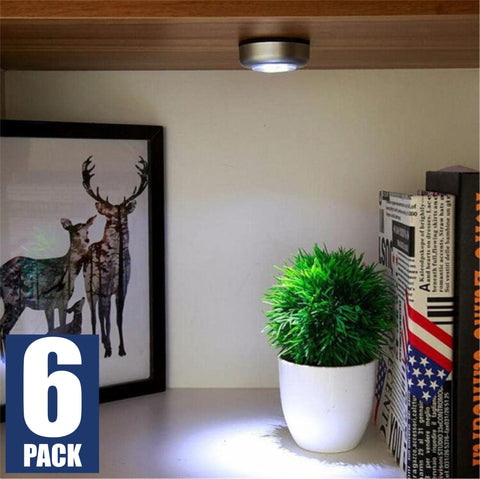 6-Pack Led Night Light Cordless Under Cabinet Kitchen Switch Lights