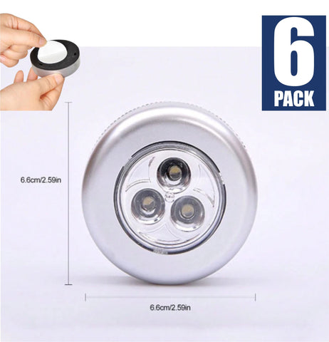 6-Pack Led Night Light Cordless Under Cabinet Kitchen Switch Lights