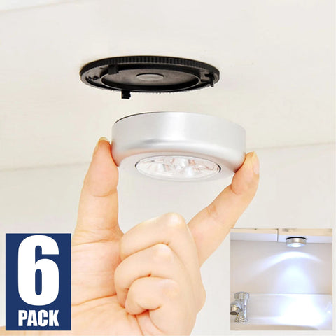 6-Pack Led Night Light Cordless Under Cabinet Kitchen Switch Lights
