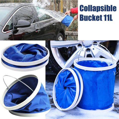 Collapsible Bucket 11L Cleaning Bucket Mop Foldable Camping Fishing Camping